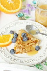 Orange breakfast pancakes