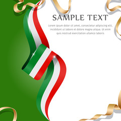 Abstract background flag. Background flag ribbon for liberty, national event, celebration, brochure, slide show, and general election. Abstract color background Italy flag ribbon vector.