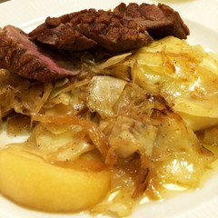 grilled duck dish & glazed apple