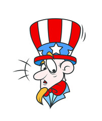 Funny Cartoon Uncle Sam Face Expression - clip-art vector illustration