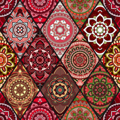 Seamless pattern. Vintage decorative elements. Hand drawn background. Islam, Arabic, Indian, ottoman motifs. Perfect for printing on fabric or paper.