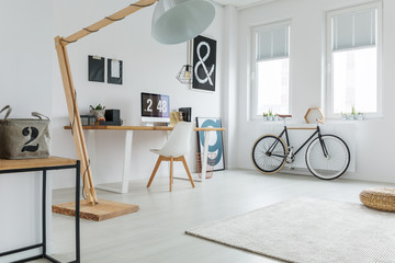 Scandinavian design of freelancer studio