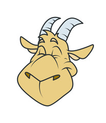 Sleeping Face of Cartoon Sheep - clip-art vector illustration