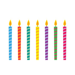 Birthday candles vector set, isolated design elements