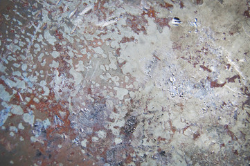 Metal background with rust and traces of paint and oxide, texture of titanium, sheet of metal surface, black and grey steel