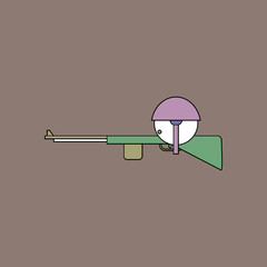 flat vector icon design collection Soldier with rifle aiming