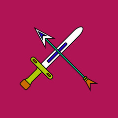 flat vector icon design collection sword and arrow