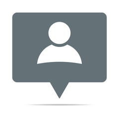 Graue Sprechblase mit Avatar