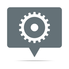 Graue Sprechblase mit Zahnrad - Einstellungen