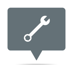 Graue Sprechblase mit Schraubenschlüssel - Bearbeiten