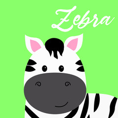 Cartoon zebra vector print