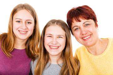 Happy mother with daughters