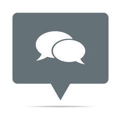 Graue Sprechblase mit Sprechblasen