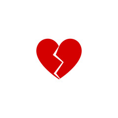 Heart broken flat design icon vector