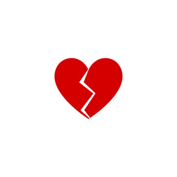 Heart broken flat design icon vector
