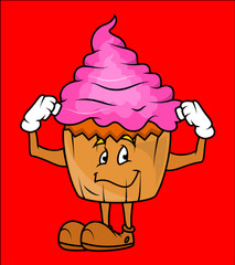 Healthy Cupcake Vector