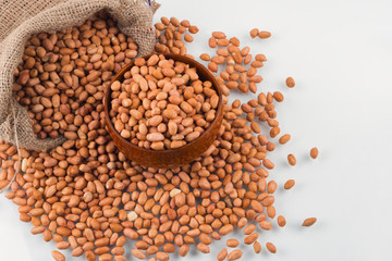 Concept groundnuts isolated white background