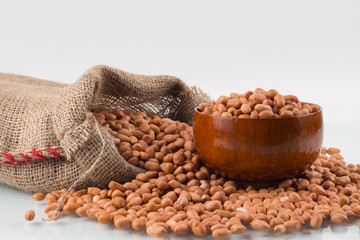 Concept groundnuts isolated white background