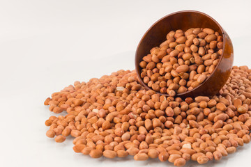 Concept groundnuts isolated white background
