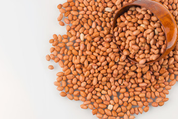 Concept groundnuts isolated white background