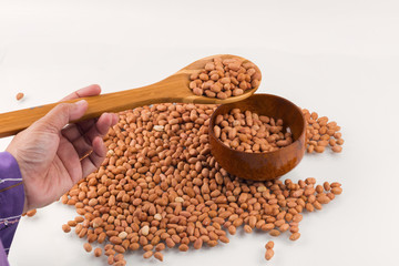 Concept groundnuts isolated white background