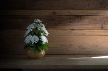 Still Life image of white flowers (Chrysanthemum) in the vase