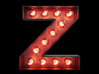 Light bulb alphabet character Z font