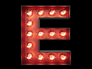 Light bulb alphabet character E font