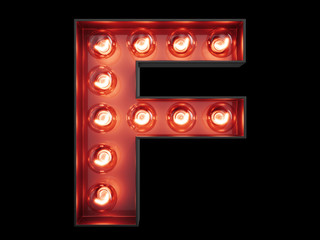 Light bulb alphabet character F font