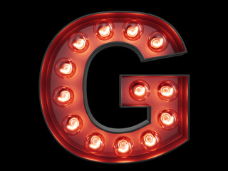Light bulb alphabet character G font