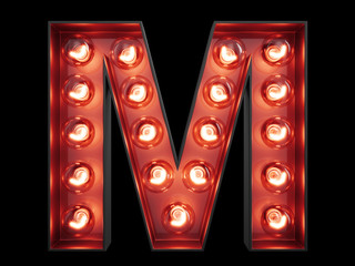 Light bulb alphabet character M font - 172399214