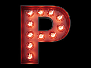 Light bulb alphabet character P font - 172399255