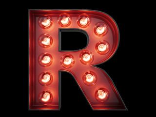Light bulb alphabet character R font - 172399285