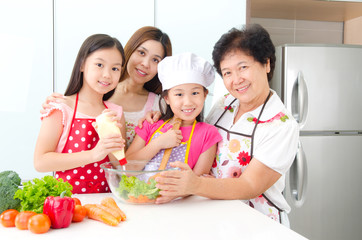 kitchen lifestyle of asian family