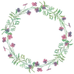 Drawn Watercolor Greenery Wreath Vector Illustration