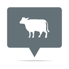 Graue Sprechblase mit Kuh