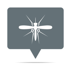 Graue Sprechblase mit Mosquito