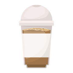 glass disposable for hot drinks in realistic colorful silhouette on white background vector illustration