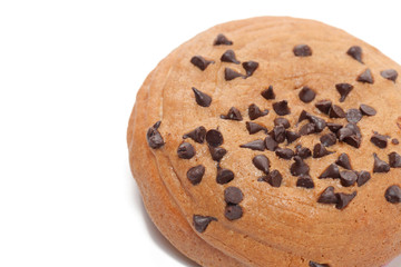 Chocolate Chips Coffee Bun isolated on white background