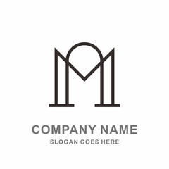 Monogram Letter M Square Circle Interior Architecture Construction Business Company Stock Vector Logo Design Template 
