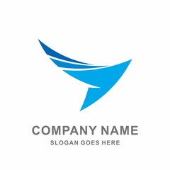 Fototapeta na wymiar Geometric Bird Wings Flying Digital Technology Computer Business Company Stock Vector Logo Design Template