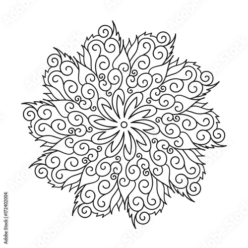 Flower Round Ornament Mandala Vintage Decorative Elements Oriental Pattern Vector Illustration
