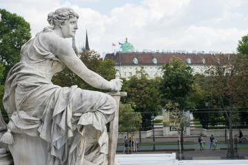 Statue portrait in front of the austrian parliament in Vienna