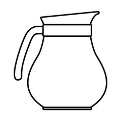 rounded glass jar of coffee with handle monochrome silhouette vector illustration