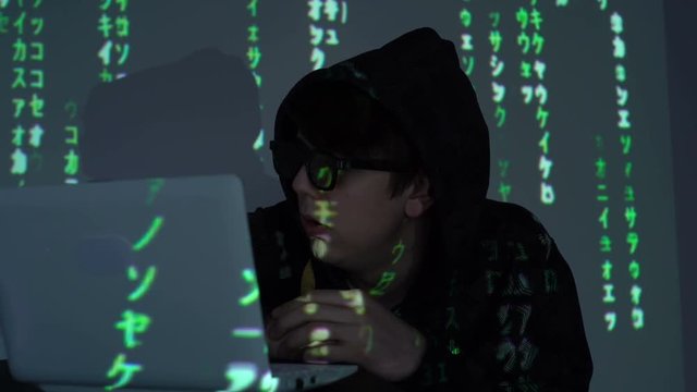 Man Use Laptop Keyboard With Shift With Illumination And Color Matrix