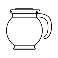 rounded glass jar recipient of coffee monochrome silhouette vector illustration