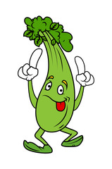 Dancing Cartoon Cucumber Vector - clip-art vector illustration