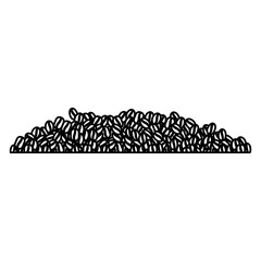 coffee beans pile monochrome silhouette vector illustration