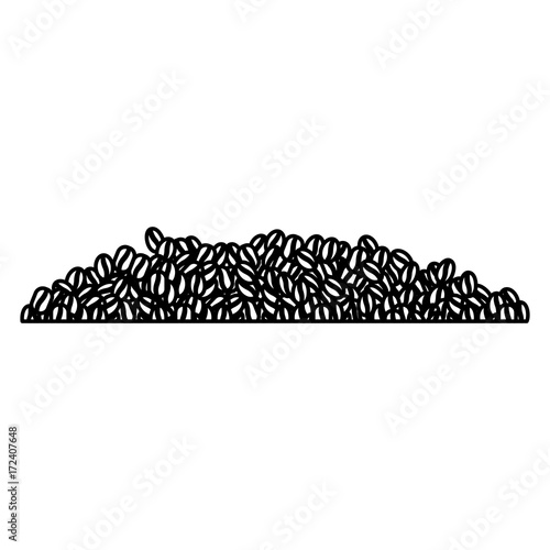 Download "coffee beans pile monochrome silhouette vector ...