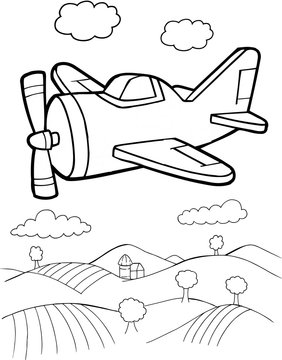 Cute Aircraft Vector Illustration Art
